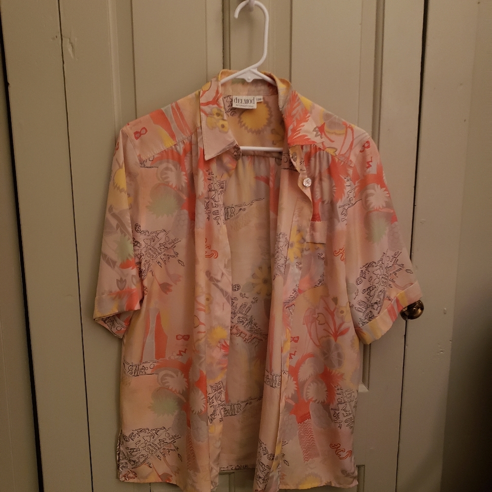 Vintage silk shirt medium
